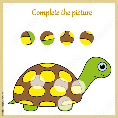 Complete the picture, puzzle task, game for preschool kids. pencil