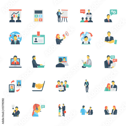 Human Resources and Management Colored Vector Icons 7 