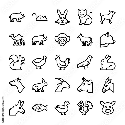 Animals Line Vector Icons 2