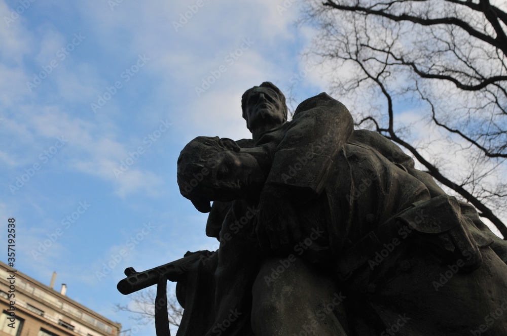 statue in park center of capital city statue in park center of capital city