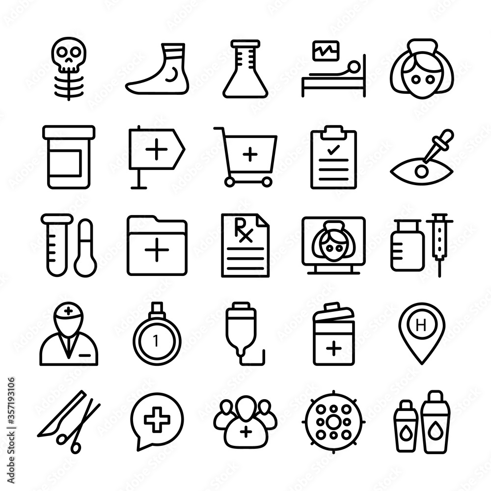 Medical, Health and Hospital Line Vector Icons 8 Medical, Health and Hospital Line Vector Icons 8