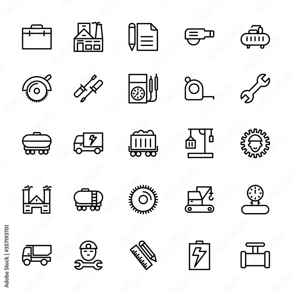 Industrial Line Vector Icons 3