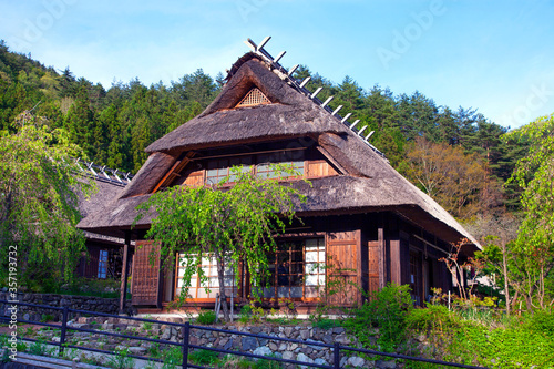 Traditional buildings in the samurai village of Saiko Iyashi no Sato Nemba in Japan.