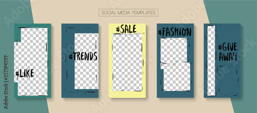 Social Stories Cool Vector Layout.