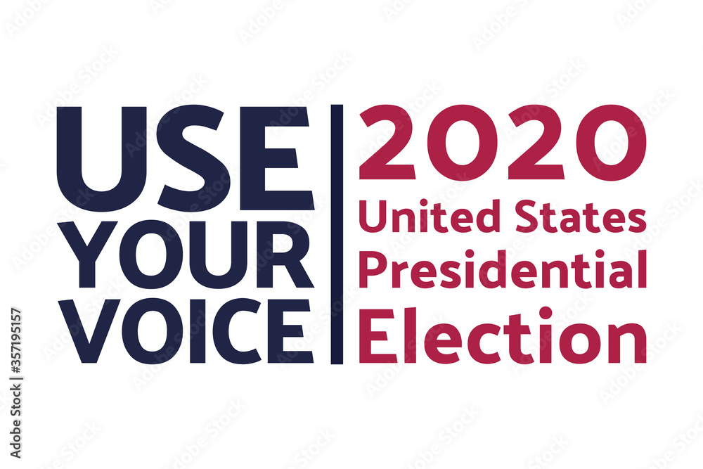 The 2020 United States Presidential Election concept. Template for background, banner, card, poster with text inscription. Vector EPS10 illustration.