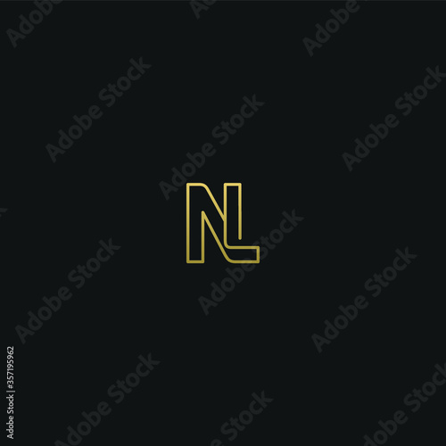 Creative modern elegant trendy unique artistic NL LN N L initial based letter icon logo.