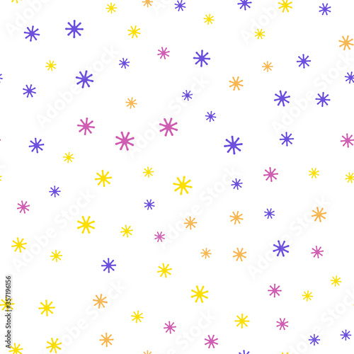 Light Blue, Red vector seamless cover with beautiful snowflakes.