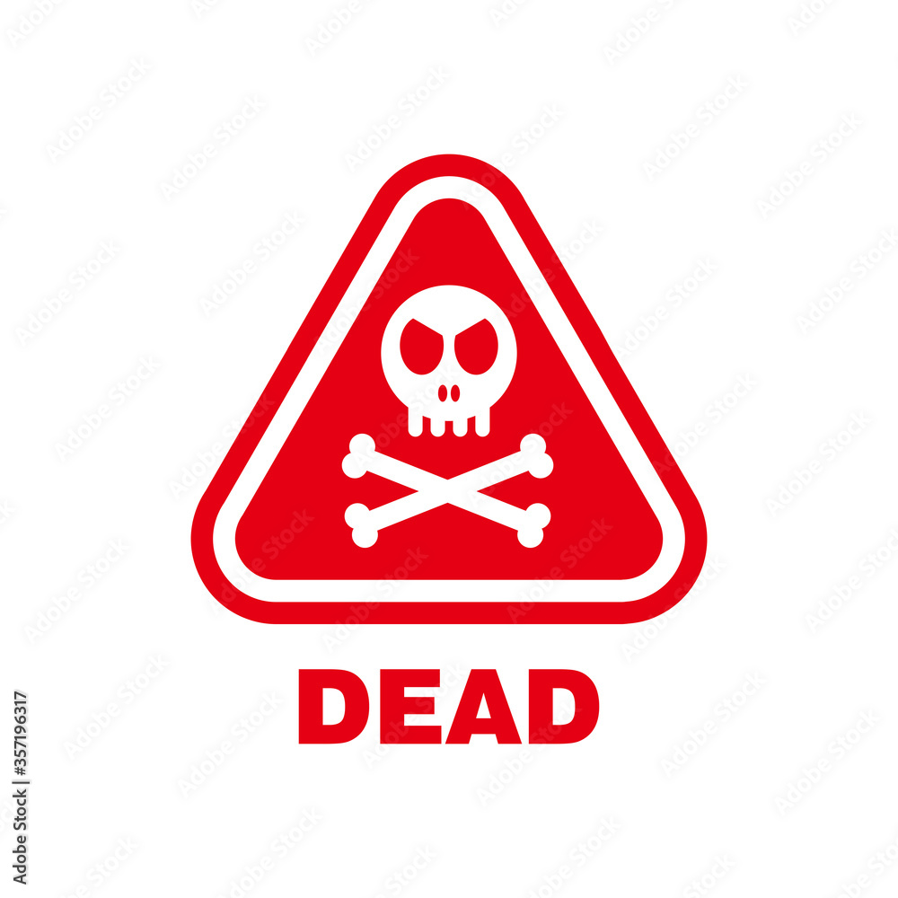 Vector of Red Triangle Dead Warning Sign Template Vector of Red Triangle Dead Warning Sign Template
