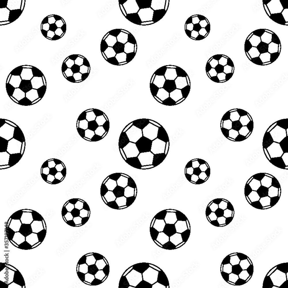 Sports balls vector seamless pattern. Vector soccer background Sports balls vector seamless pattern. Vector soccer background