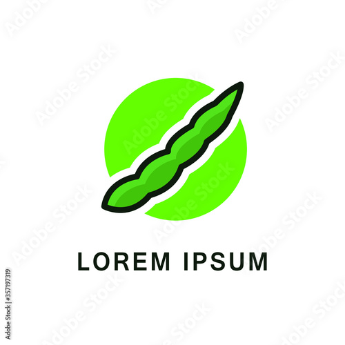 string bean logo vector illustration. snap beans logo icon