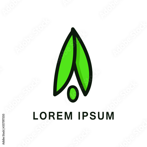 string bean logo vector illustration. snap beans logo icon