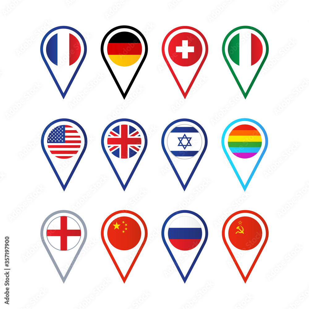 vector image of flags of different countries vector image of flags of different countries