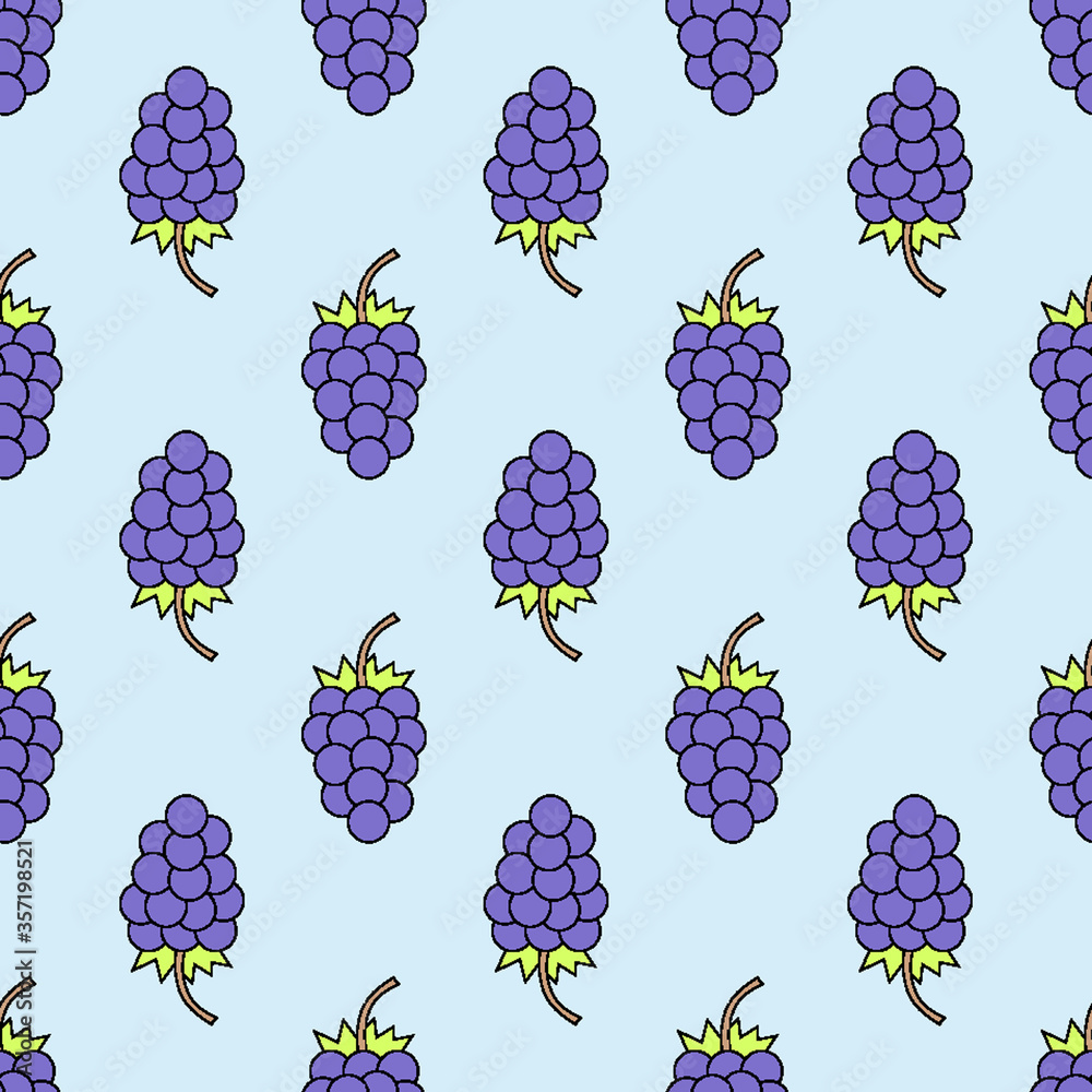 Seamless Pattern with grape. Vector. Cartoon background for kids. Seamless Pattern with grape. Vector. Cartoon background for kids.