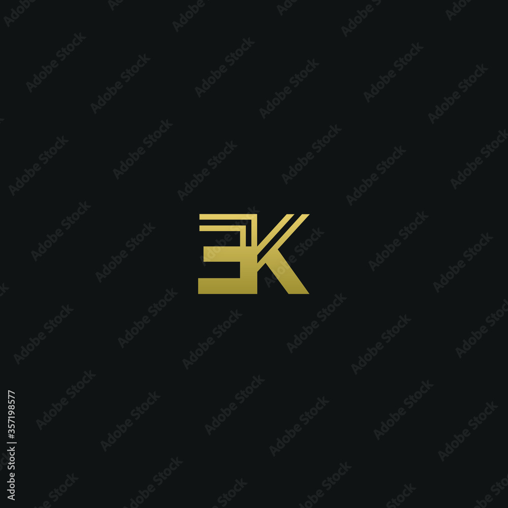 Creative modern elegant trendy unique artistic EK KE E K initial based letter icon logo.