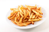 plate of french fries on white