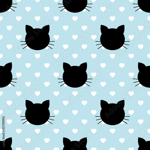 Seamless Pattern Cats.  cartoon cat background. Good for  wallpaper, design for fabric and decor. 