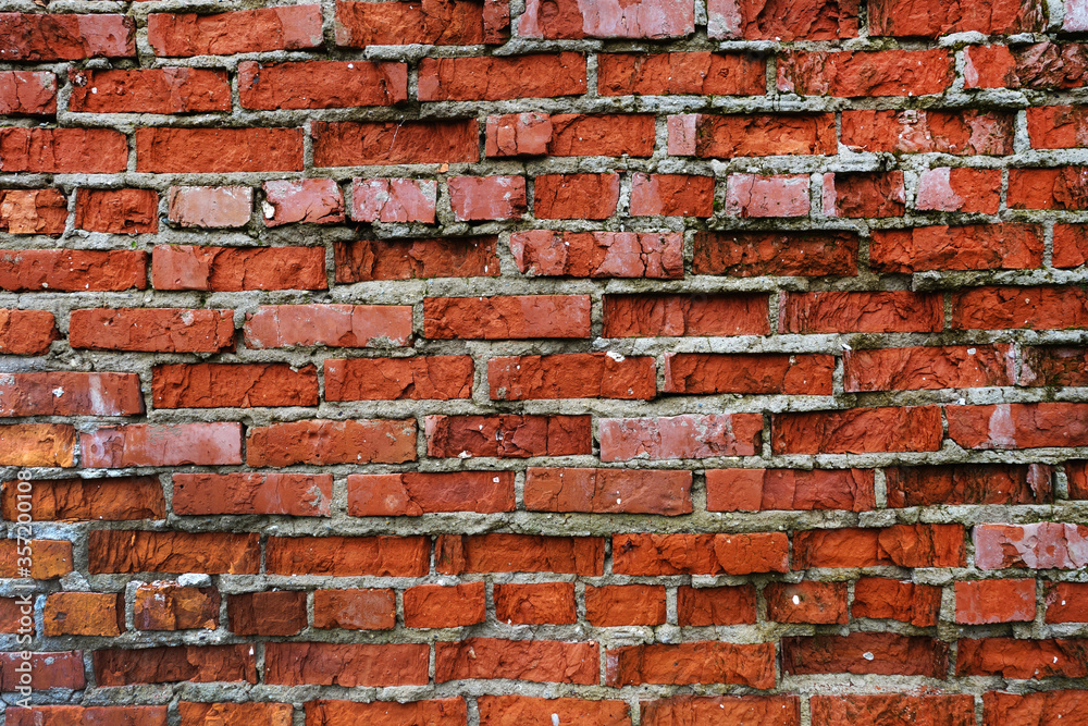 Obraz premium Pattern witn old damaged red brick masonry