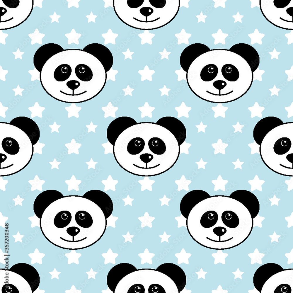 Fototapeta premium Panda seamless pattern. cartoon Panda background. Good for wallpaper, design for fabric and decor. 