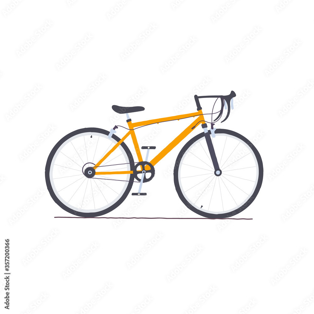 City bike or urban bicycle isolated on white background. Side views. Vector illustration in a flat style.