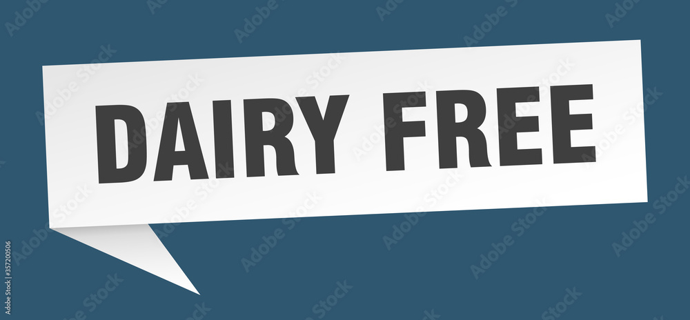 dairy free banner. dairy free speech bubble. dairy free sign