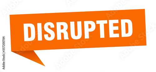 disrupted banner. disrupted speech bubble. disrupted sign