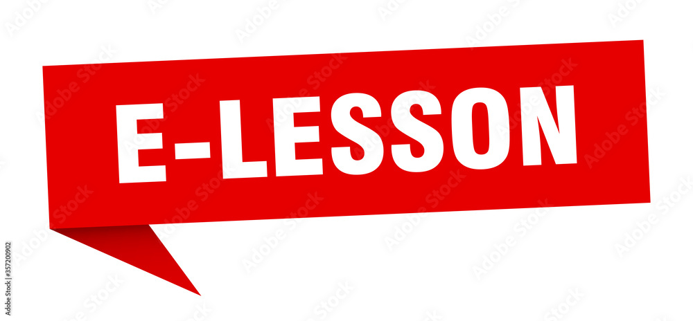 e-lesson banner. e-lesson speech bubble. e-lesson sign e-lesson banner. e-lesson speech bubble. e-lesson sign