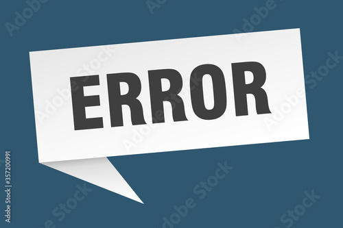 error banner. error speech bubble. error sign