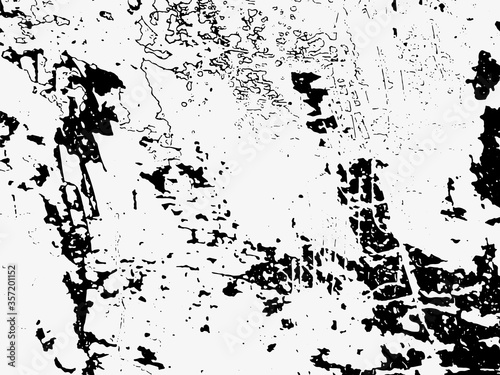 A black and white vector texture of distressed, urban, grungy concrete with aged and weathered damage. Ideal for use as a background texture or for applying grunge effects to your images.