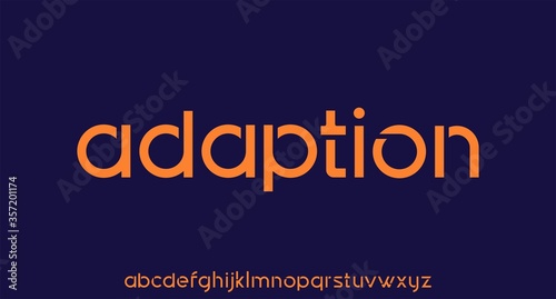 adaption lowercase modern futuristic vector font