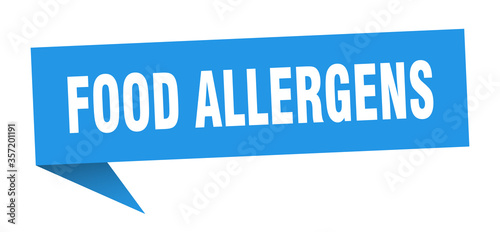 food allergens banner. food allergens speech bubble. food allergens sign