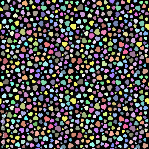 heart Seamless pattern on a white background.  Hand drawn colorful  heart  abstract background. 
