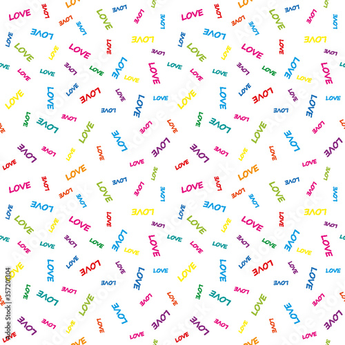 Seamless colorful love pattern on a white background. Hand drawn love abstract background. 