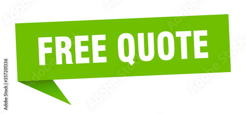 free quote banner. free quote speech bubble. free quote sign