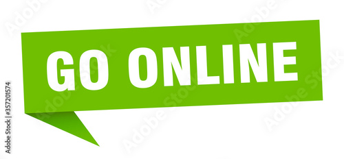 go online banner. go online speech bubble. go online sign