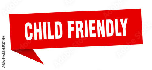 child friendly banner. child friendly speech bubble. child friendly sign photo