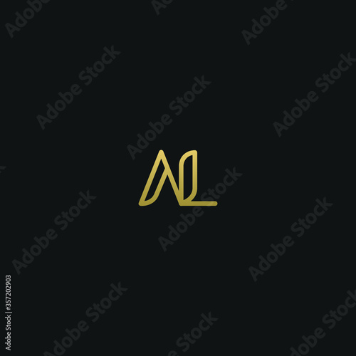 Creative Minimal  Geometric style AL LA A L letter icon logo
