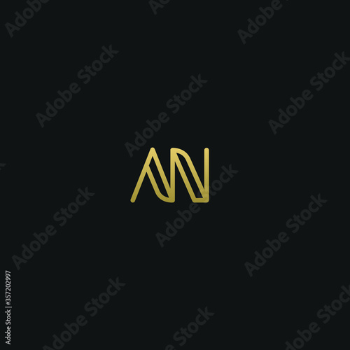 Creative Minimal Geometric style AN NA A N letter icon logo