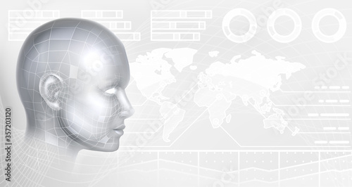 Technology cyber face map b...