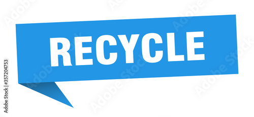 recycle banner. recycle speech bubble. recycle sign