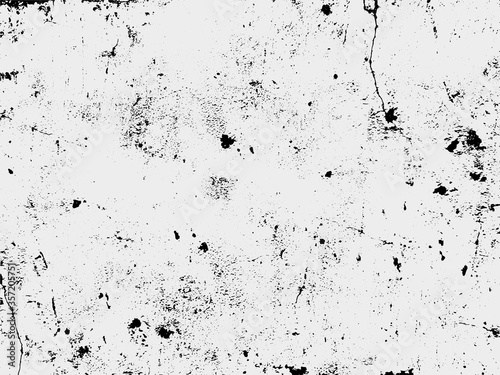 A black and white vector texture of distressed, urban, grungy concrete with aged and weathered damage. Ideal for use as a background texture or for applying grunge effects to your images.