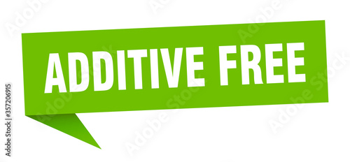 additive free banner. additive free speech bubble. additive free sign