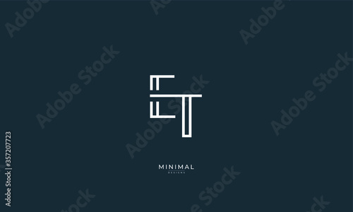 Alphabet letter icon logo ET