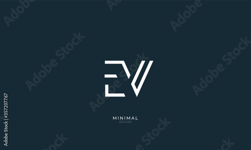 Alphabet letter icon logo EV