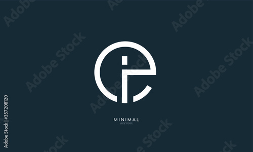 Alphabet letter icon logo EI or IE