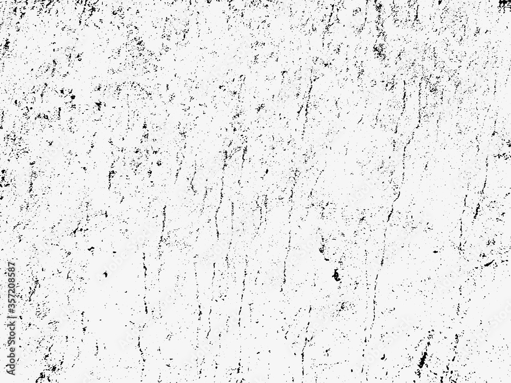 A black and white vector texture of distressed, urban, grungy concrete with aged and weathered damage. Ideal for use as a background texture or for applying grunge effects to your images.