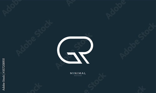 Alphabet letter icon logo GR photo