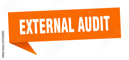 external audit banner. external audit speech bubble. external audit sign