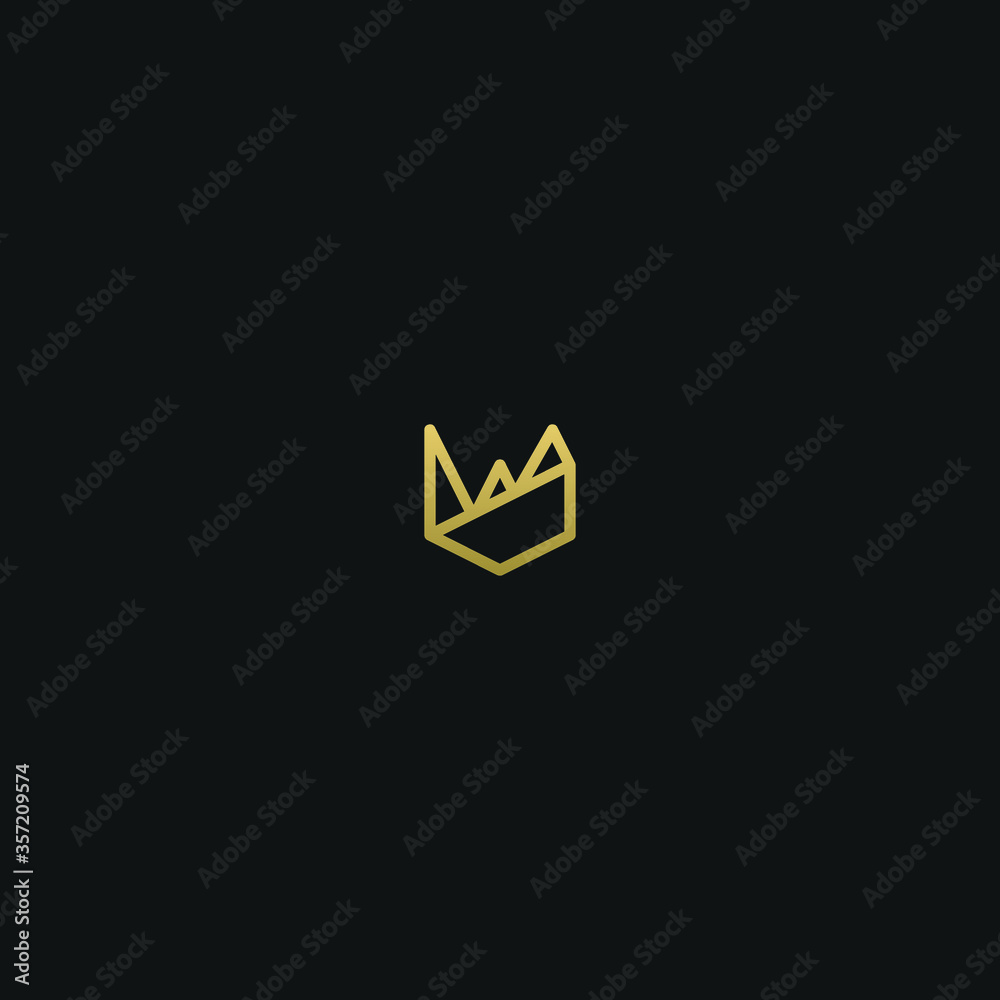Unique minimal and creative style golden and black color VV or V initial based logo Unique minimal and creative style golden and black color VV or V initial based logo