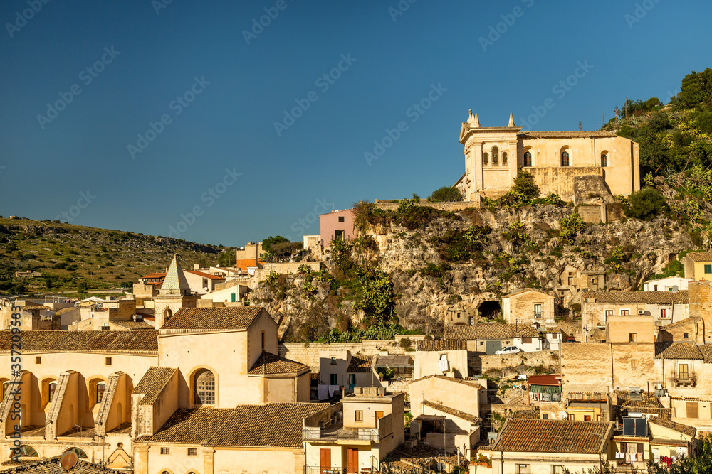 View of the old center of Scicli, Sicily, Italy