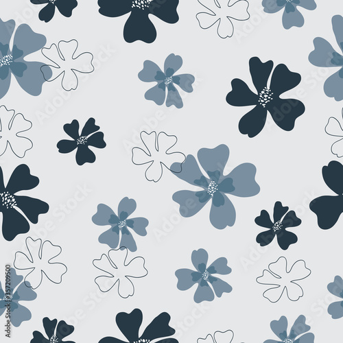 Cute hand drawn vintage floral pattern seamless background vector illustration for design  © kachaya